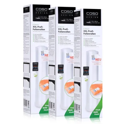 Produktbild von Caso XXL Profi-Folienrollen 40x1000 cm / 1 Rolle für Vakuumierer Caso (3er Pack
