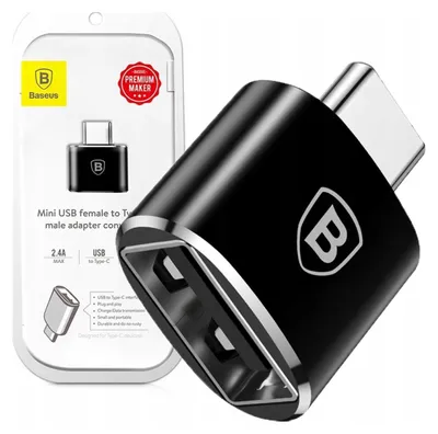 Zdjęcie produktu dla Baseus Adapter Przejściówka Ze Złącza Usb Na Usb Typ C Otg Czarny (Catotg-01)