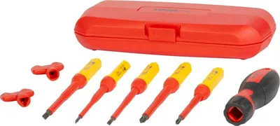 Image de Jeu de tournevis Strend Pro, VDE 8 pieces, plats + Phillips, pour électricien