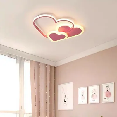 Zdjęcie produktu dla Lampa sufitowa LED w kształcie serca do salonu, pokoju dziecięcego z pilotem zdalnego sterowania