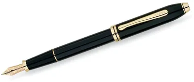 Produktbild von Cross Füllfederhalter Townsend Schwarz-Lack, 18-Karatgold M-Feder
