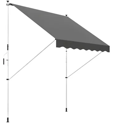 Produktbild von Outsunny Markise Klemmmarkise Faltarm Handkurbel Balkon 3 x 1,5 m Alu Grau
