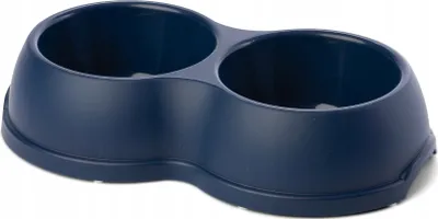 Produktbild von Doppelter Hundenapf marineblau Kunststoff 1,2 l