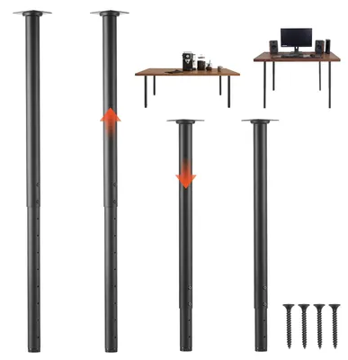 Produktbild von Tischbeine & Möbelfüße - 4er-Set Teleskopbeine - Höhenverstellbar 60–100 cm - Tragkraft 544 kg - Kohlenstoffstahl - Rund - Für Schreibtisch, Esstisch, Werkbank