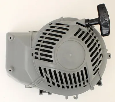 A starter pull cord assembly for a lawnmower, shown against a white background.