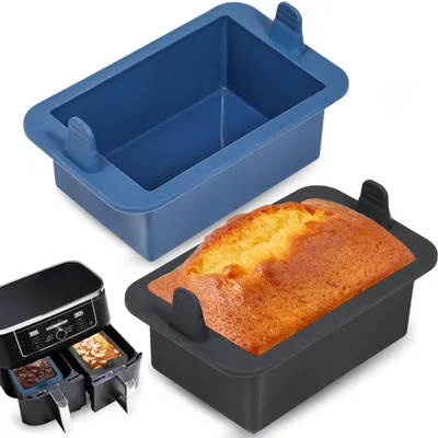 Produktbild von Silikonbackform Rechteckig Brotform Kuchenform - 14 x 9 x 6 cm - 2 Stück - Für Heißluftfritteuse