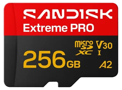 Immagine prodotto di SanDisk Extreme PRO microSD UHS-I, 256 GB, MicroSDHC, UHS-I, 250 MB/s, 170 MB/s, Classe 3 (U3)