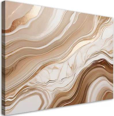 Produktbild von Leinwandbild Brauner Marmor mit Gold Abstrakte 120x80 Feeby Beige bild für die wand bereit zum aufhängen