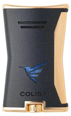 Produktbild von Colibri 1928 Slim LI225T - Single Jet Flame - windbeständig - Füllstand über Logo, schwarz-gelbgoldfarben