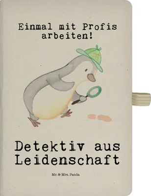 Produktbild von Mr. & Mrs. Panda notizbuch Detektiv Leidenschaft - Transparent - Geschenk, Journal, Schreibheft, Ermittler, Spruch, Skizzenbuch, A5, Beruf, Privatdetektei, kariertes
