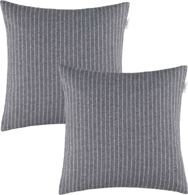 Imagen del producto de Funda de cojín decorativo ESPRIT, diseño "FUN STRIPE-2", color gris, 38 x 38 cm, juego de 2 unidades
