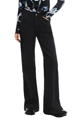 Image de Pantalon DESIGUAL pour femme, en coton, noir, GR74848 - Taille : XS