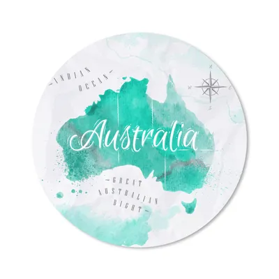 Produktbild von MuchoWow® Mauspad Mousepad Weltkarte - Australien - Türkis 20x20 cm - Mousepads - Maus Mat - Pad - Mausunterlage - Schreibtischmatte