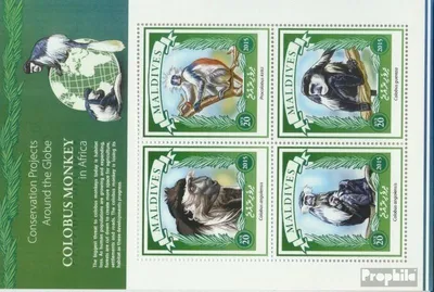 Produktbild von Briefmarken Malediven 2015 Mi 5931-5934 Kleinbogen (kompl. Ausg.) postfrisch Affe