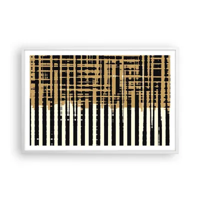 Produktbild von Gerahmtes Poster - Weißer Rahmen - Abstraktion Weiß Gürtel - 91,5x61 cm - Wand Bild - Wanddeko - Wandbilder - Kunstposter - Wandposter - Bilderrahmen - Bilder - Kunstdruck - P2WAA91x61-4857