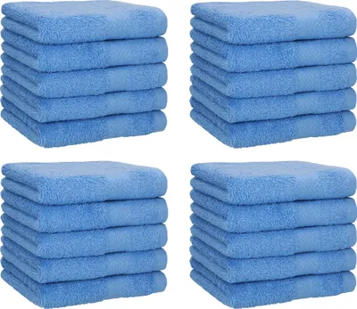 Produktbild von Betz 20 Stück Seiftücher 30x30 cm PREMIUM 100% Baumwolle Set  Farbe: hellblau