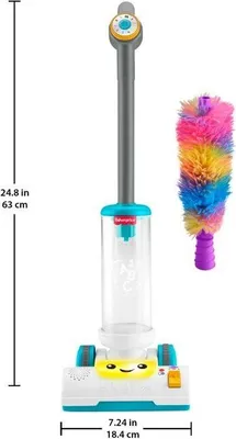 Obrázok produktu pre Vysávač pre bábätká Fisher-Price, zvuky a svetlá, odnímateľná metlička, JMM33