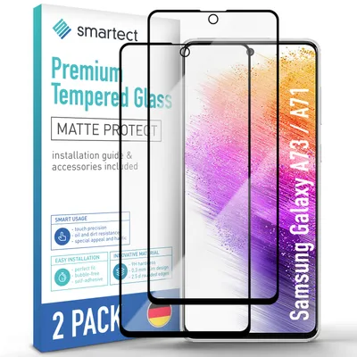 Produktbild von 2x Schutzglas Panzerfolie Full Screen Matt für Galaxy A73 / A71 Displayschutz