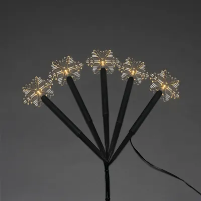 Produktbild von LED Spiessleuchte mit 5 Schneeflocken