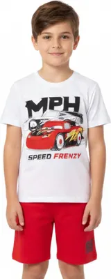 Produktbild von Disney Cars Lightning McQueen Kinder Pyjama Schlafanzug – Rot / 122
