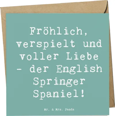 Produktbild von Mr. & Mrs. Panda Grußkarte Spruch English Springer Spaniel Freude - Meeresbrise - Geschenk, doppelkarte, faltkarte, Hund, Freundlich, anlasskarte, intelligent, Fröhlich