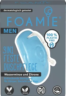 Produktbild von Foamie Men, Duschgel mit Wasser, Minze und Zitrone, 90g