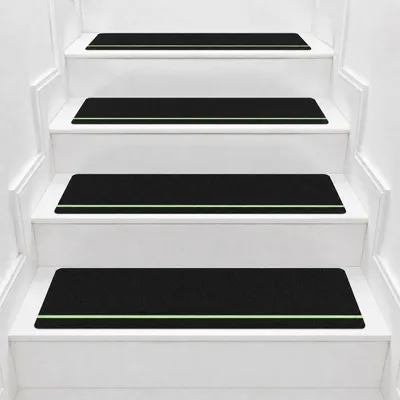 Image de Elzusha - 15 tapis de sol antidérapants adhésifs pour escaliers, avec bandes lumineuses
