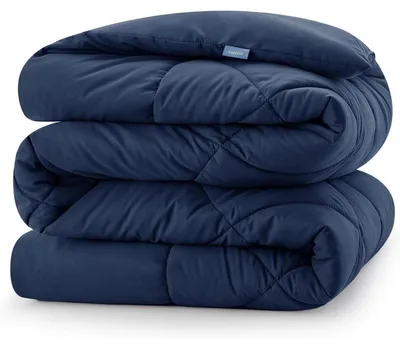 Productafbeelding van Dekbedovertrek 140x200 cm, geschikt voor alle seizoenen, microvezel, 300 g/m², marineblauw
