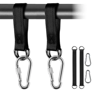 Produktbild von Hängematten-Befestigung Karabinerhaken Schaukel-Gurt - Nylon - 200 kg - 2er Set