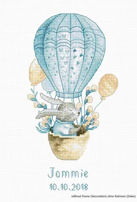 Produktbild von Luca-S Kreuzstich Set "Heißluftballon", Zählmuster, 9x18cm