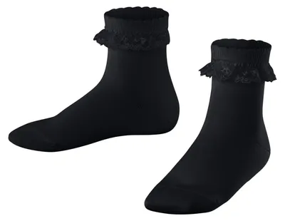 Productafbeelding van FALKE Uni kindersokken, model Romantic Lace K, katoen, effen kleur, 1 paar, blauw