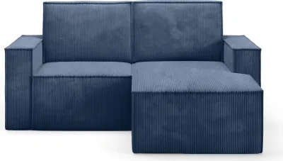 Produktbild von BETTSO klassisch Gepolstert Kord Ecksofa für Wohnzimmer ORTO blau Recht