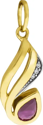 Zdjęcie produktu dla Wisior 333/- złoty, 2,5 cm, wielokolorowy, rubin 038340143