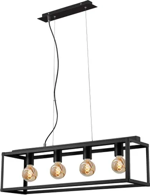Produktbild von Pendelleuchte Pendellampe retro/vintage 4xE27 Metall schwarz 40W IP20 Briloner