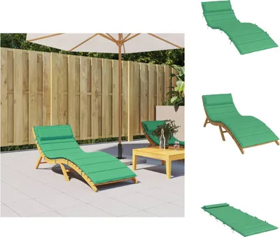 Image de vidaXL Coussin pour chaise longue vert 180x60x3 cm tissu Oxford - coussin d'assise