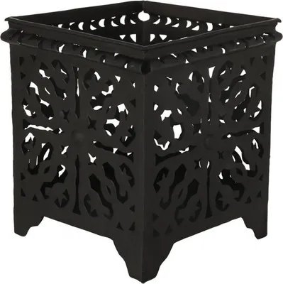 Produktbild von Orientalisches Windlicht Laterne orientalisch Randa 27cm Groß Schwarz | Orientalische Vintage Teelichthalter Schwarzfarben innen und außen | Marokkanische Windlichter aus Metall als Ostern Dekoration