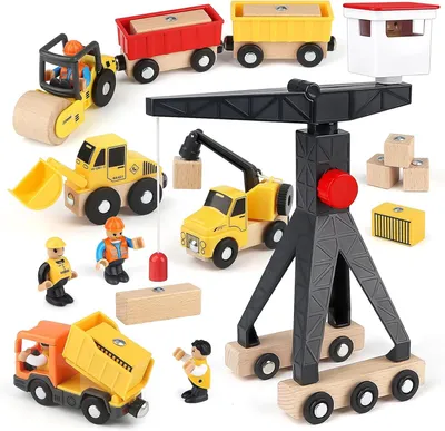 Produktbild von Holz Baustellenfahrzeuge, Kran, Bagger, 3-5 Jahre, für Jungen