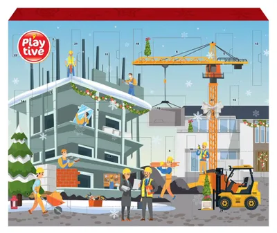 Produktbild von Playtive Weihnachts Adventskalender City Holz Kinder Spielzeug Holzbahn