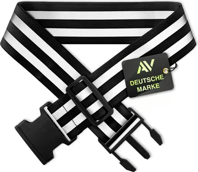 Produktbild von AVANA Reflektor Gürtel Reflektorgurt reflektierender Sicherheitsgürtel Reflektoren Gurt Reflexgurt Joggen Fahrradfahren Reflektorgürtel - Schwarz
