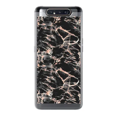 Produktbild von MuchoWow® Handyhülle Schutzhülle Hülle für Samsung Galaxy A80 Roségold - Marmor - Muster - Schwarz Silikon Softcase Handy Hülle - Schutzdeckel