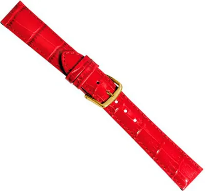 Produktbild von Uhrenarmband Leder gepolstert Rot 20332G, Stegbreite:22mm