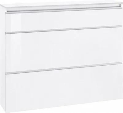 Immagine prodotto di Dmora Scarpiera Amuri 27x120x108h cm Bianco Bianco Lucido, 24 Paia 3 Ante Italy