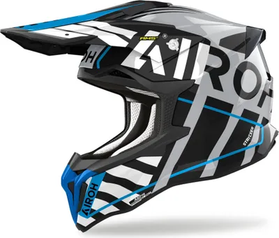Produktbild von Crosshelm Schutzhelm Motorradhelm Quad AIROH Strycker Brave Blau Grau Größe S