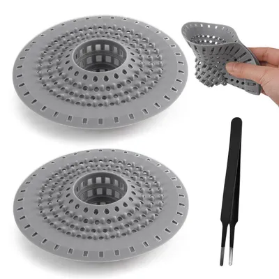 Productafbeelding van Afvoersieve siliconen, 2 stuks, 12,5 cm, met zuignap, voor keuken en badkamer
