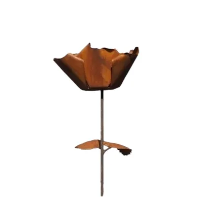 Immagine prodotto di Bella rosa in metallo color ruggine per decorare il giardino fiorito, in metallo Nuovo Resistente al gelo e alle intemperie, con fascino vintage BO-MD70004