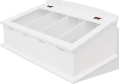 Zdjęcie produktu dla Pudełko na sztućce w stylu barokowym biały z MDF