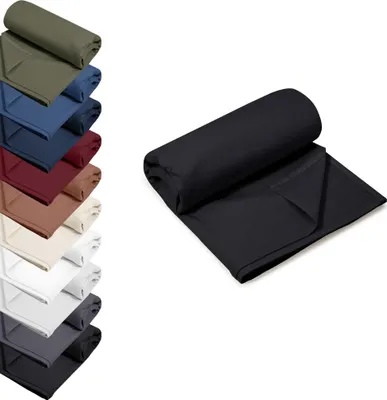 Produktbild von Bettlaken ohne Gummizug 140x200 cm Haustuch 100% RENFORCE Baumwolle Betttuch Tischdecke, Farbe: Schwarz