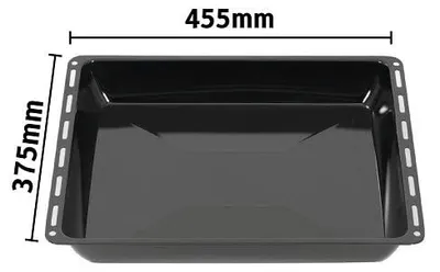 Image de ICQN 455 x 375 mm Set de 2 plaques à pâtisserie, 30 et 60 mm de profondeur supplémentaire, Convient pour Bosch, Siemens, Neff, Constructa, Flavel, Émaillé, Lèchefrite, 45,5 x 37,5 cm