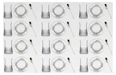 Produktbild von Türkische Teegläser Set für 12 Personen, 36-teilig