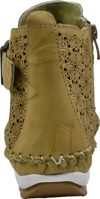 Produktbild von Gemini Damen Stiefelette Leder Cutouts floral Muster 382019-19, Größe:40 EU, Farbe:Grün